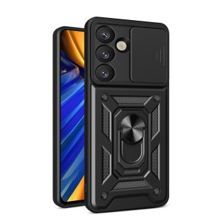 Pancerne etui Hybrid Armor Camshield z podstawką i osłoną aparatu na OnePlus 13R 5G / Ace 5 5G / Ace Pro 5G - czarne