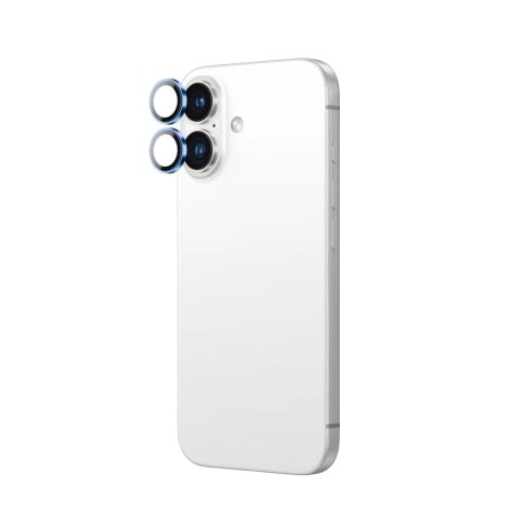 Szkło hartowane AMAZINGTHING AR Aluminium 2 Lens Glass z ramką na soczewki aparatu do iPhone 16 / 16 Plus - niebieskie