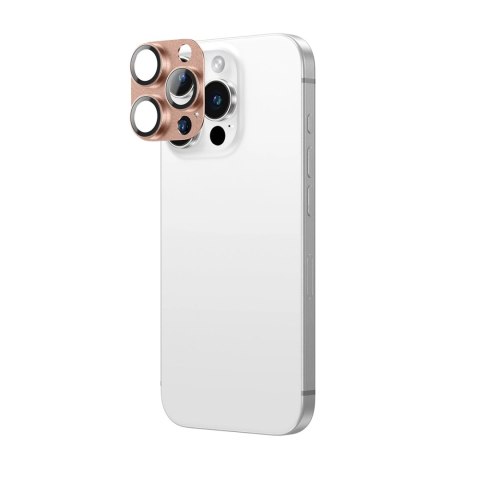Szkło hartowane AMAZINGTHING Aviation-Grade Alloy Lens na wyspę aparatu do iPhone 16 Pro / 16 Pro Max - różowe złoto