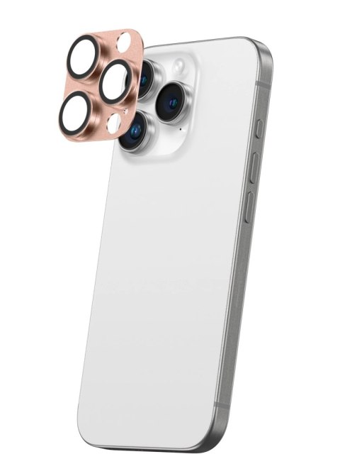 Szkło hartowane AMAZINGTHING Aviation-Grade Alloy Lens na wyspę aparatu do iPhone 16 Pro / 16 Pro Max - różowe złoto