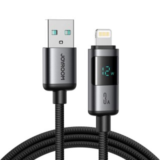 Kabel Joyroom S-A16 Pro Prism Series 3A USB-A - Lightning z wyświetlaczem 1,2m - czarny