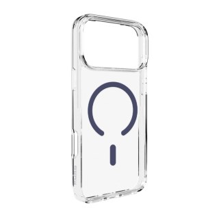 Etui Puro Lite Mag TPU+PC kompatybilne z MagSafe na iPhone 17 Pro Max - przezroczyste z niebieskim pierścieniem
