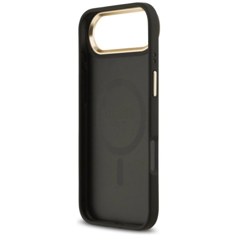 Etui Guess Grained Strass Logo MagSafe na iPhone Air - czarne