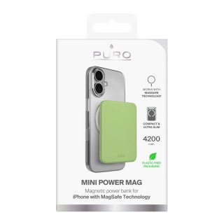 Powerbank Puro 4200mAh ultracienki kompatybilny z MagSafe USB-C - zielony