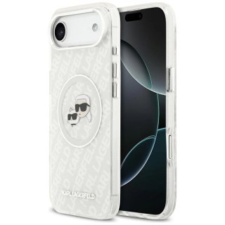 Etui Karl Lagerfeld IML Glitter Karl&Choupette Heads Logo MagSafe do iPhone Air - szare
