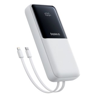 Powerbank Baseus Lipow 20000mAh 22,5W z dwoma wbudowanymi kablami z dodatkowym kablem Baseus Simple USB-A - USB-C 3A 20cm - biał