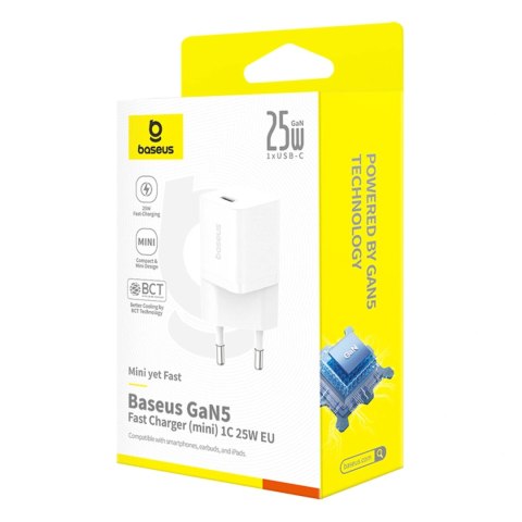 Ładowarka sieciowa Baseus GaN5 25W USB-C - biała