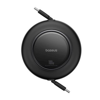 Kabel Baseus Free2Pull Mini 100W zwijany USB-C - USB-C 2m - czarny