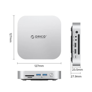 Stacja dokująca Orico MiniLink 9w1 z kieszenią na dysk twardy M.2 SSD - srebrna