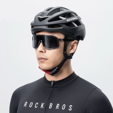 Kask rowerowy Rockbros HC-58BK-M 55-58 cm - czarno-szary