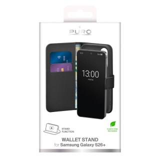 Etui ochronne Puro Eco-Leather Case na Samsung Galaxy S26 Plus z portfelem - czarne