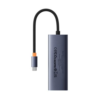 Hub Baseus UltraJoy Series 5w1 USB-C do 1x HDMI4K@30Hz+ 4 x USB-A 3.0 - szary