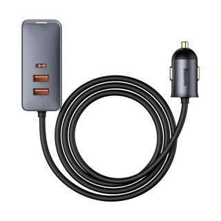 Ładowarka samochodowa Baseus Share Together 120W wieloportowa 2x USB-A + 2x USB-C - szara