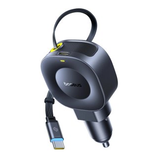 Ładowarka samochodowa Baseus PrimeTrip VR2 45W + 45W ze zwijanym kablem USB-C - czarna