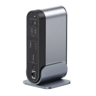 Stacja dokująca USB-C Baseus UnionJoy 2xHDMI4K@60Hz 1xDP4K@60Hz 3xUSB-A3.0 2xUSB-C3.0 2xUSB-A2.0 1xRJ45 PD PC 1xSD+TF 1x3.5mm mi