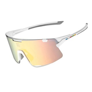 Okulary rowerowe Rockbros SP338 ROAD TO SKY z wymiennymi soczewkami - kremowe