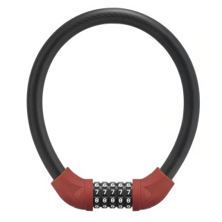 Zapięcie rowerowe Rockbros RKS570-RD na szyfr linka stalowa 55 cm - czerwone