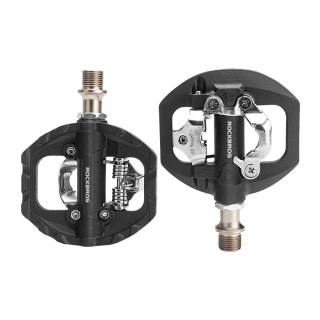 Pedały rowerowe Rockbros M108 nylonowe half-lock dwustronne - czarne