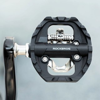 Pedały rowerowe Rockbros M108 nylonowe half-lock dwustronne - czarne