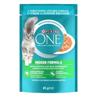 Purina One Indoor Formula Karma Dla Kota Z Tuńczykiem I Zieloną Fasolką 85g