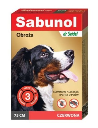 Laboratorium DermaPharm Sabunol Czerwona Obroża Przeciw Pchłom I Kleszczom Dla Psa 75cm