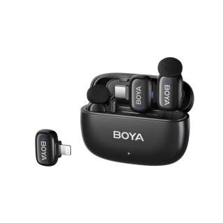 Mikrofony BOYA mini 2-01 bezprzewodowe 2.4GHz USB-C - czarne