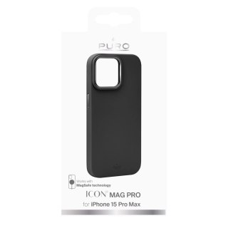 Etui silikonowe Puro Icon Mag Pro MagSafe do iPhone 15 Pro Max - czarne