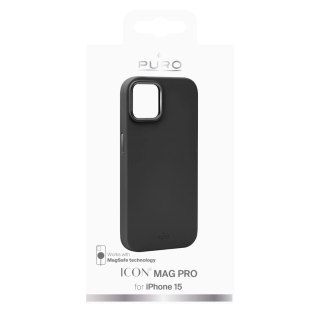 Etui silikonowe Puro Icon Mag Pro MagSafe do iPhone 15 - czarne