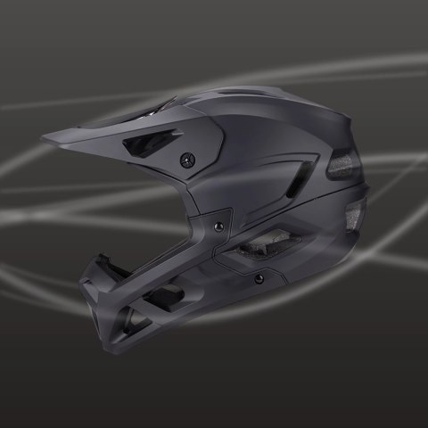 Kask rowerowy fullface Wozinsky z odpinanym daszkiem 60-62 cm - czarny