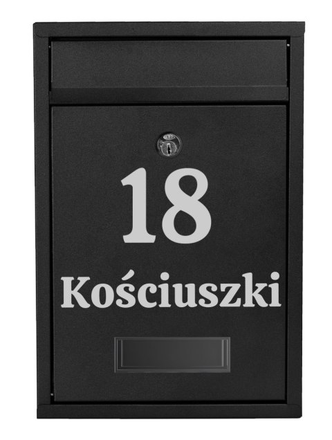 Skrzynka pocztowa na listy Gustav czarna z napisami