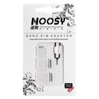 Zestaw adapterów Noosy do kart SIM + kluczyk - biały