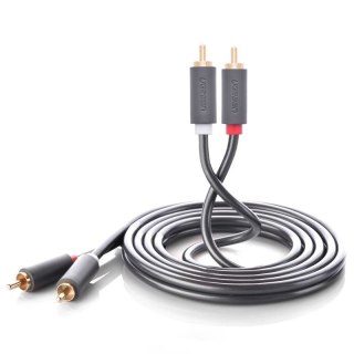 Kabel Ugreen AV104 10518 audio 2RCA (męski) / 2RCA (męski) 2m - szary