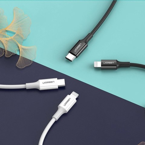 Kabel Ugreen US171 Lightning - USB-C MFi PD 20W 480Mb/s 1m - biały