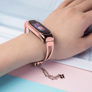 Metalowa bransoleta do Xiaomi Mi Band 3 / 4 / 5 / 6 opaska pasek - różowa