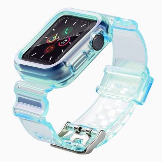 Silikonowa opaska pasek bransoleta bransoletka etui Strap Light Set do zegarka Apple Watch 40 mm - niebieska