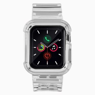 Silikonowa opaska pasek bransoleta bransoletka etui Strap Light Set do zegarka Apple Watch 38 mm - czarna