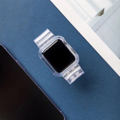 Silikonowa opaska pasek bransoleta bransoletka etui Strap Light Set do zegarka Apple Watch 40 mm - fioletowa