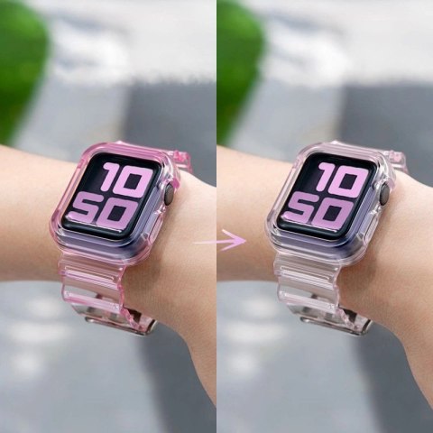 Silikonowa opaska pasek bransoleta bransoletka etui Strap Light Set do zegarka Apple Watch 40 mm - fioletowa