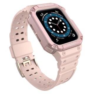 Pasek z etui ochronnym Protect Strap Band do Apple Watch 38 / 40 / 41 mm opaska obudowa pancerna - różowy
