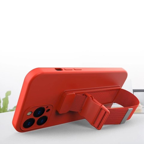 Rope Case silikonowe etui ze smyczą torebka smycz pasek do Samsung Galaxy A73 różowy
