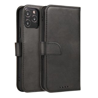 Magnet Case elegancki futerał etui pokrowiec z klapką i funkcją podstawki Motorola Moto E32 czarny