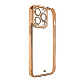 Fashion Case etui do Samsung Galaxy A12 5G żelowy pokrowiec ze złotą ramką złoty