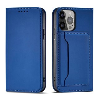 Magnet Card Case etui Samsung Galaxy S23+ pokrowiec z klapką portfel podstawka niebieskie