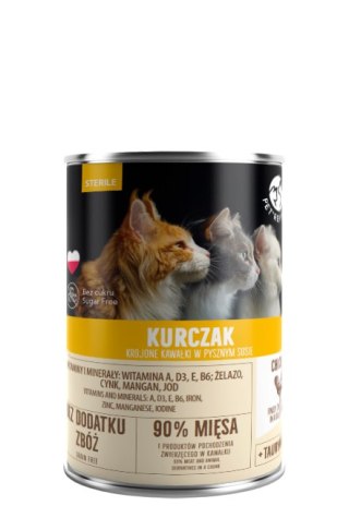 PetRepublic Kurczak Krojone Kawałki W Delikatnym Sosie Dla Kotów Sterylizowanych 400g