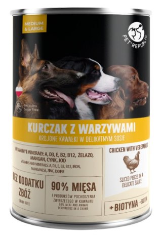 PetRepublic Kurczak Z Warzywami Krojone Kawałki W Delikatnym Sosie 1250g