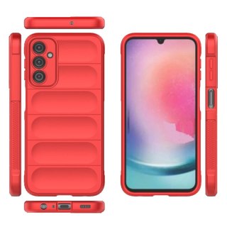 Magic Shield Case etui do Samsung Galaxy A24 4G elastyczny pancerny pokrowiec czerwone
