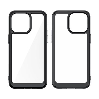 Wzmocnione etui z elastyczną ramką do iPhone 15 Pro Outer Space - niebieskie