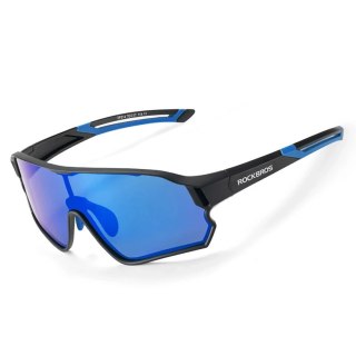 Okulary rowerowe Rockbros 14110009001 polaryzacyjne dziecięce - czarno-niebieskie