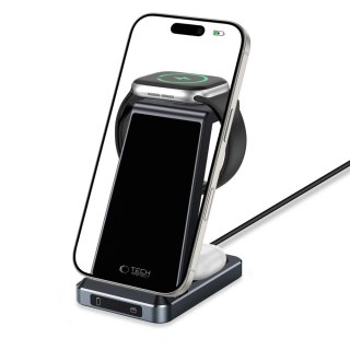 Ładowarka Tech-Protect QI15W-A26 indukcyjna 15W 3w1 na smartfon / słuchawki / Apple Watch - czarna