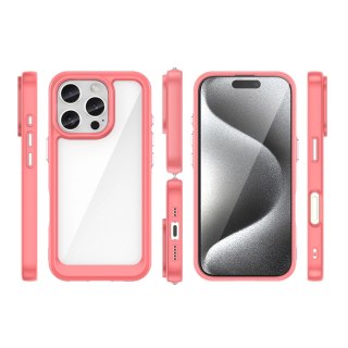 Etui Outer Space Case z żelową ramką do iPhone 16 Pro Max - czerwone